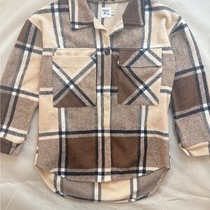 Princess Polly Plaid Button Down - Brown and Cream